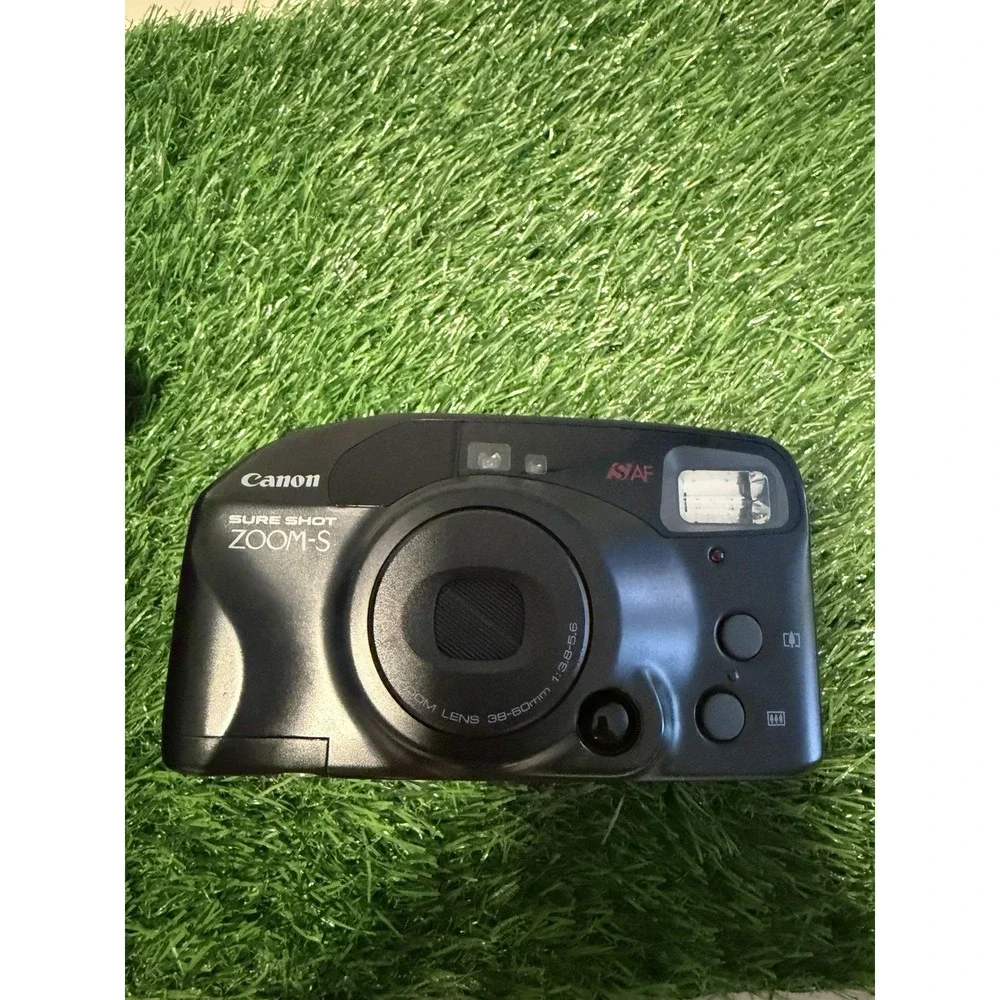 Vintage Canon Sure Shot Zoom-S 38-60mm With Film And Case Untested Needs Batter